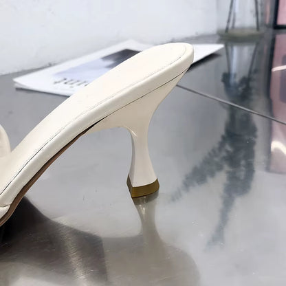 2023 Women's Luxury High Heel Slides - 7cm Mules and Summer Sandals - Stylish Blue Fashion Footwear